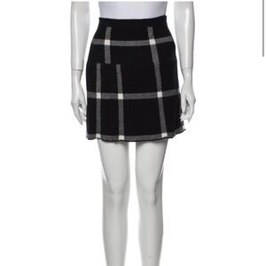 Plaid Black and White Women's Skirt